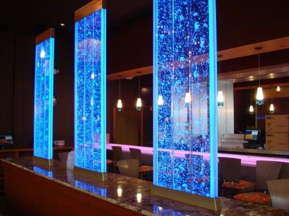 تصميم شلالات زجاجية بإضاءة LED